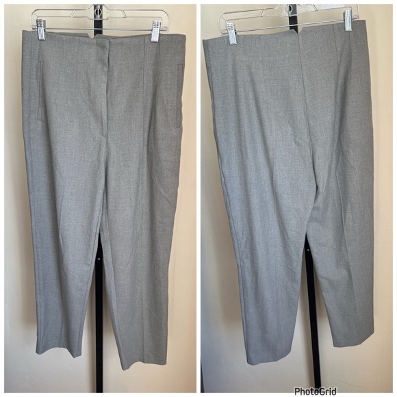 Zara High Waisted Grey Ankle Pants XL New With Tags - Picture 2 of 2